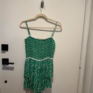 Green Floral Romper